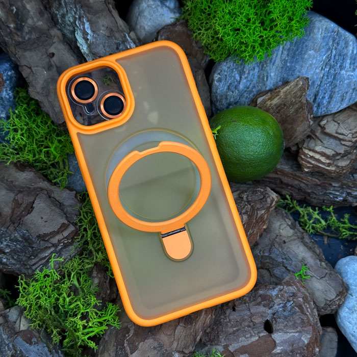 Чохол Slim Matte Case ring stand with camera protective iPhone 13 Orange