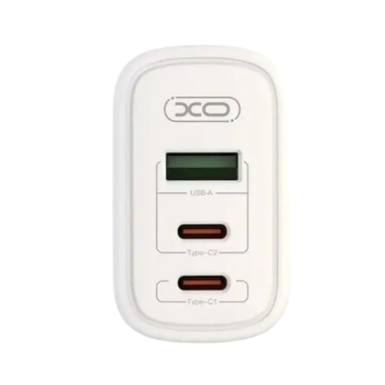 Мережевий зарядний пристрій XO L139/65W 2xUSB-C+USB-A White