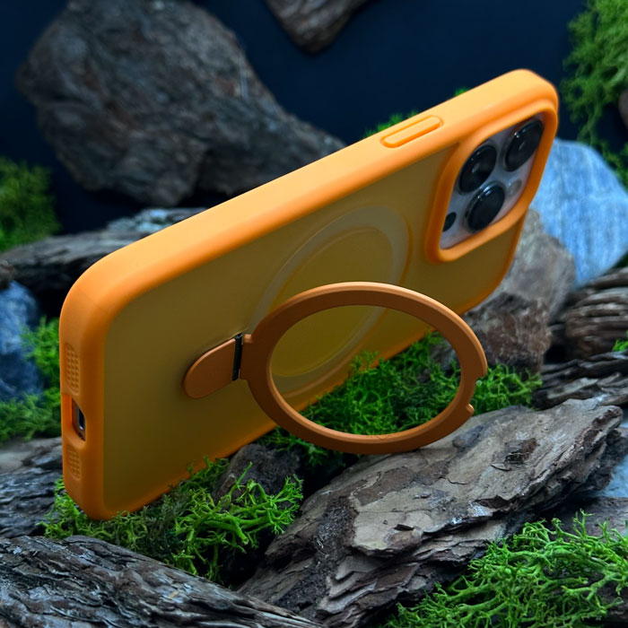 Чохол Slim Matte Case ring stand with camera protective iPhone 15 Pro Max Orange