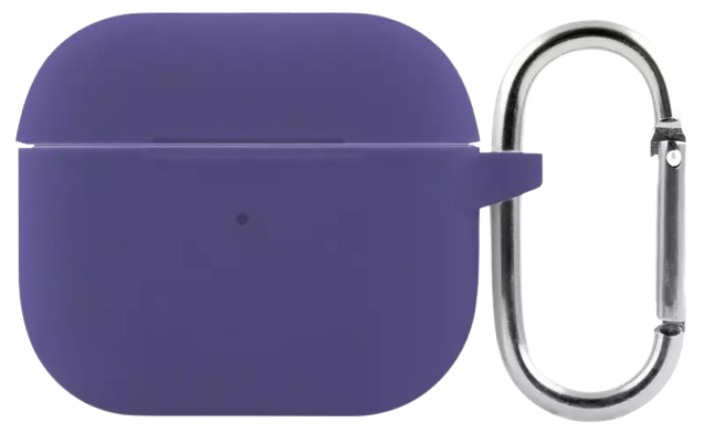 Чохол for AirPods 3 SILICONE CASE (з карабіном) Lavender Gray
