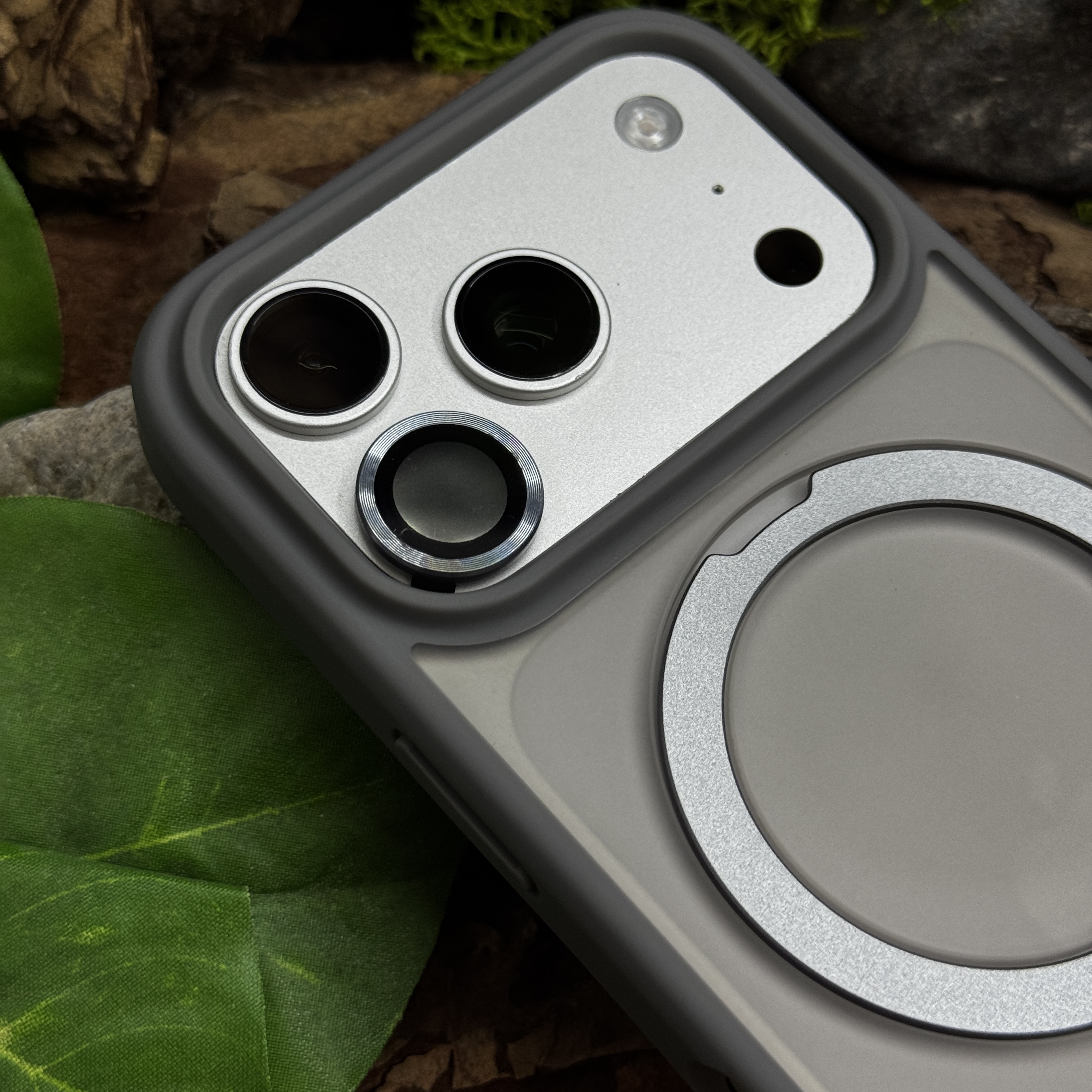 Чохол Slim Matte Case ring stand with camera protective iPhone 17 Pro Grey