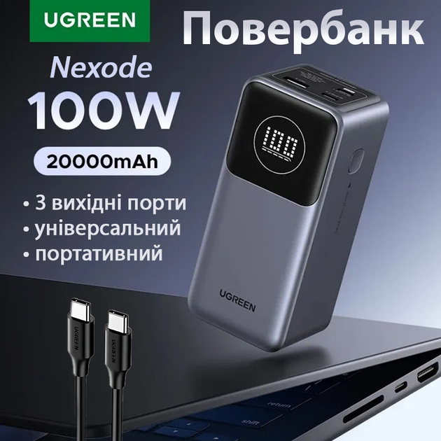 UGREEN (PB721) Nexode 20000mAh 130W Black