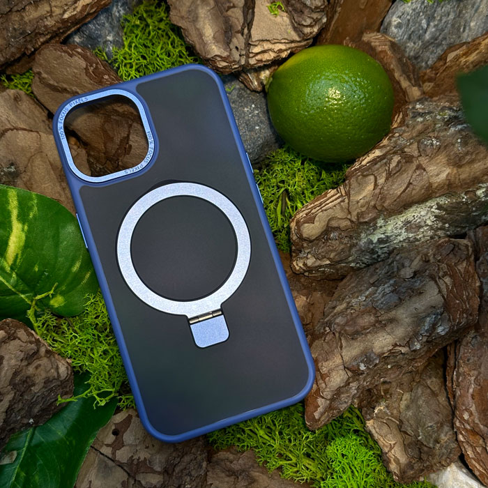 Slim Matte Case with ring stand iPhone 13 Pro Blue