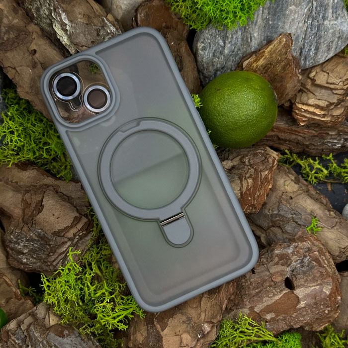 Чохол Slim Matte Case ring stand with camera protective iPhone 12/12 Pro Grey