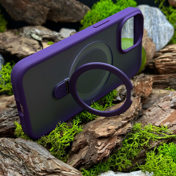 Чохол Slim Matte Case ring stand with camera protective iPhone 15 Purple