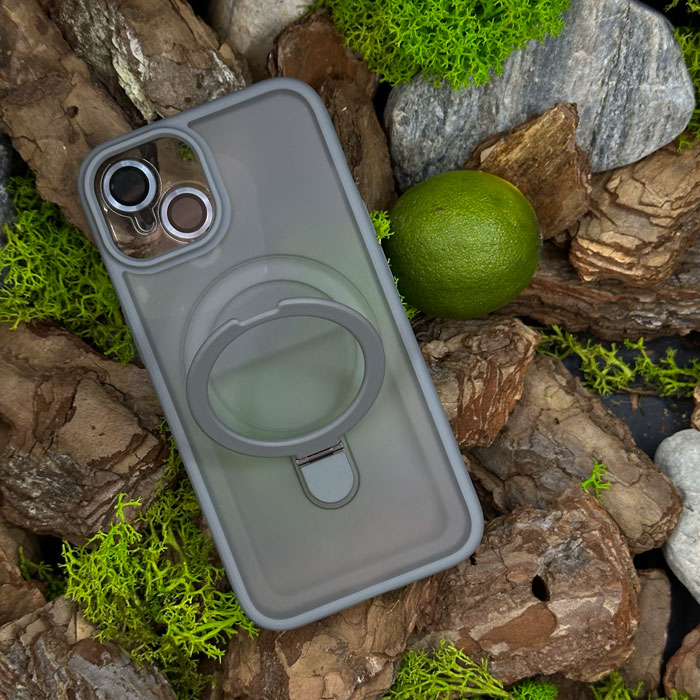 Чохол Slim Matte Case ring stand with camera protective iPhone 13 Grey