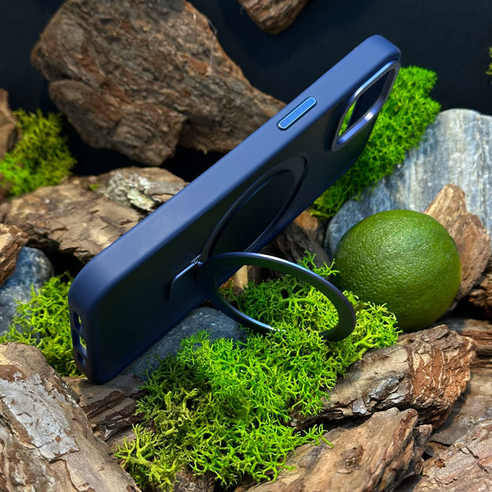 Чохол Slim Matte Case with ring stand iPhone 14 Dark Blue
