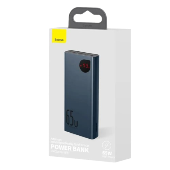Powerbank Baseus Adaman Metal Digital Display 65W 20000mAh Blue