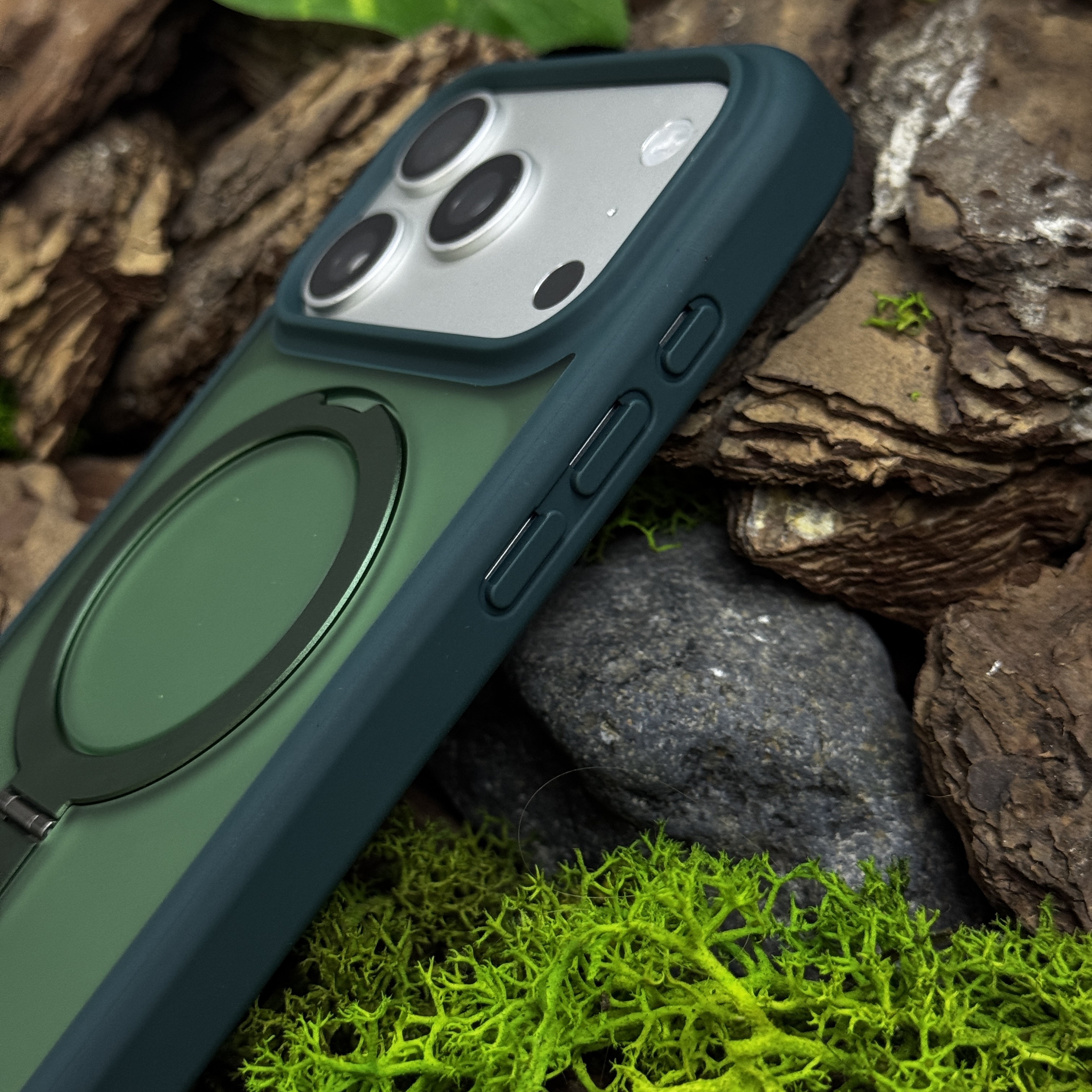 Чохол Slim Matte Case ring stand with camera protective iPhone 17 Pro Max Green