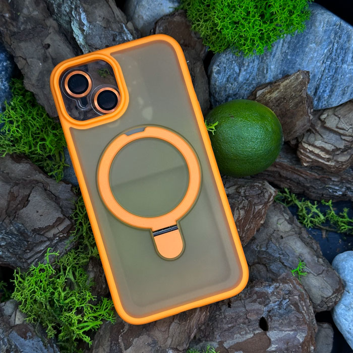 Чохол Slim Matte Case ring stand with camera protective iPhone 14 Orange