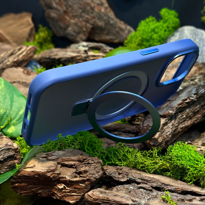 Чохол Slim Matte Case with ring stand iPhone 14 Blue