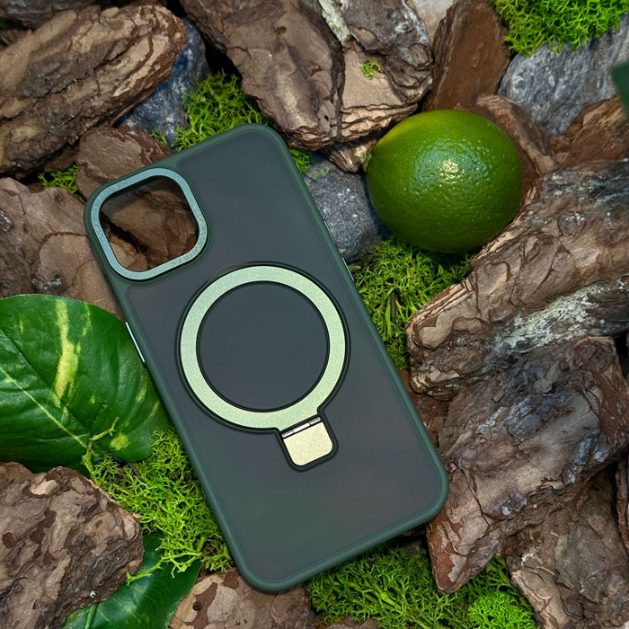 Чохол Slim Matte Case with ring stand iPhone 14 Green