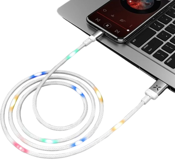 Micro USB Hoco U63 Flashing 1.2m White