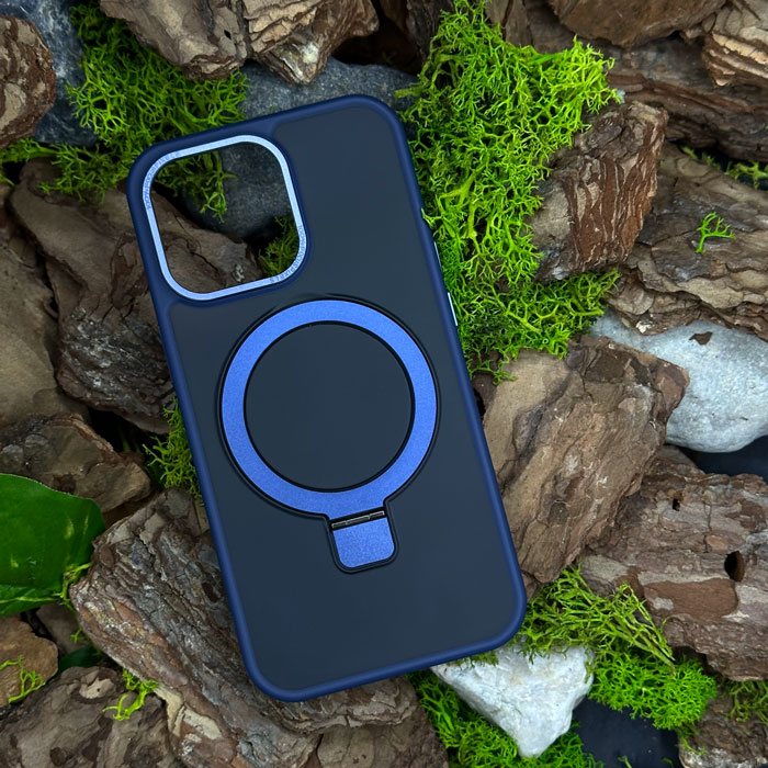 Чохол Slim Matte Case with ring stand iPhone 14 Pro Dark Blue