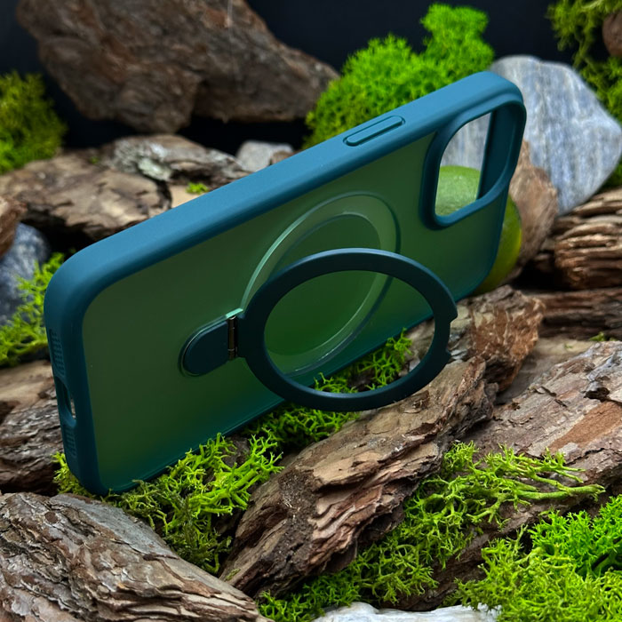 Чохол Slim Matte Case ring stand with camera protective iPhone 15 Green