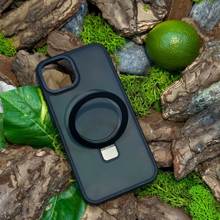 Чохол Slim Matte Case with ring stand iPhone 15 Black