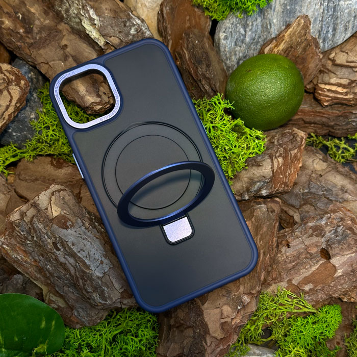 Чохол Slim Matte Case with ring stand iPhone 15 Dark Blue