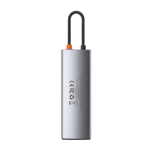Type-C Хаб Baseus Metal Gleam Series 8-in-1 (3xUSB3.0 + 4KHD + RJ45 + Type-C + TF + SD)