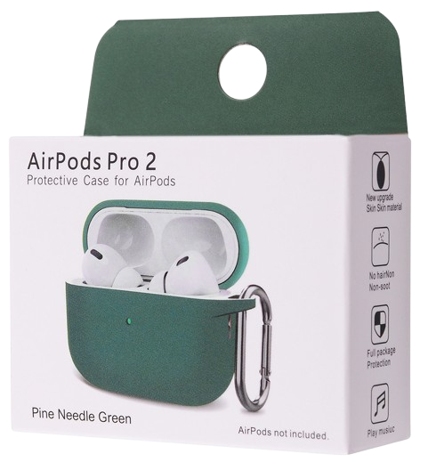 Чохол for AirPods Pro 2 SILICONE CASE (з карабіном) Pine Green