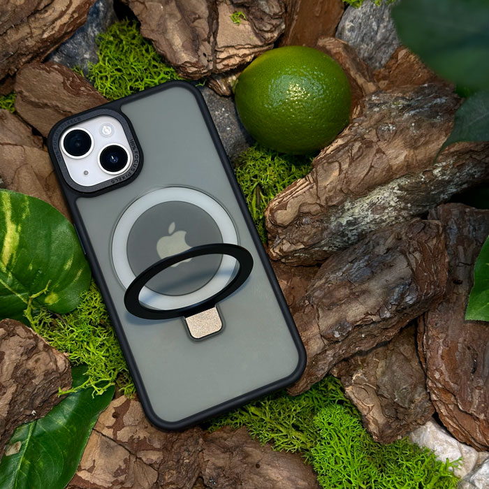 Чохол Slim Matte Case with ring stand iPhone 15 Black