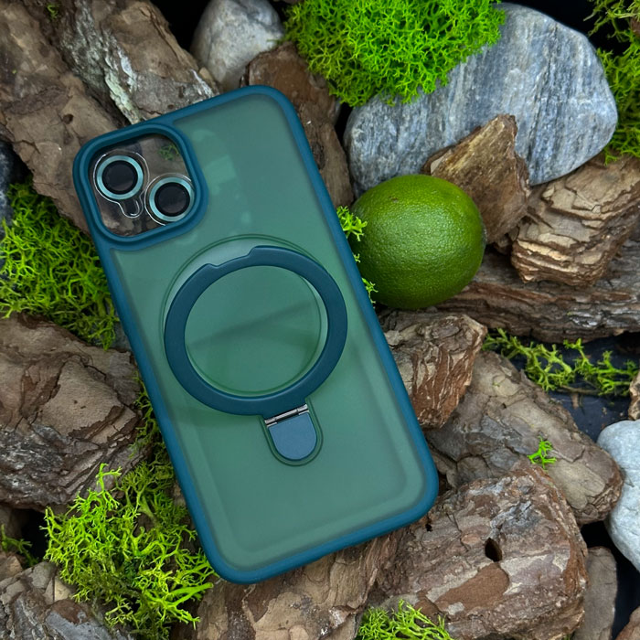 Чохол Slim Matte Case ring stand with camera protective iPhone 14 Green