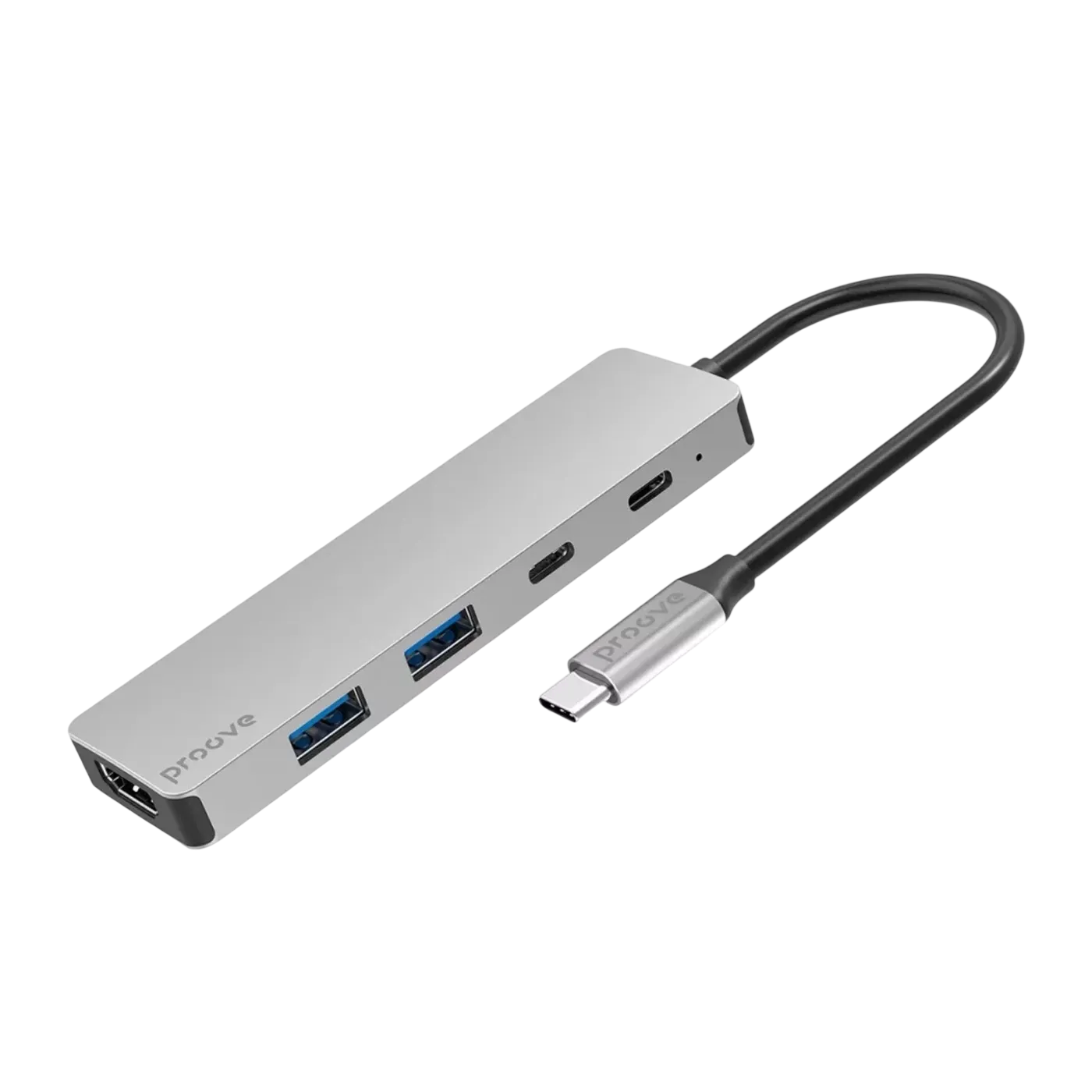 Type-C-Хаб Proove Iron Link 5 in 1 (2*USB3.0 + 3*Type-C) Silver