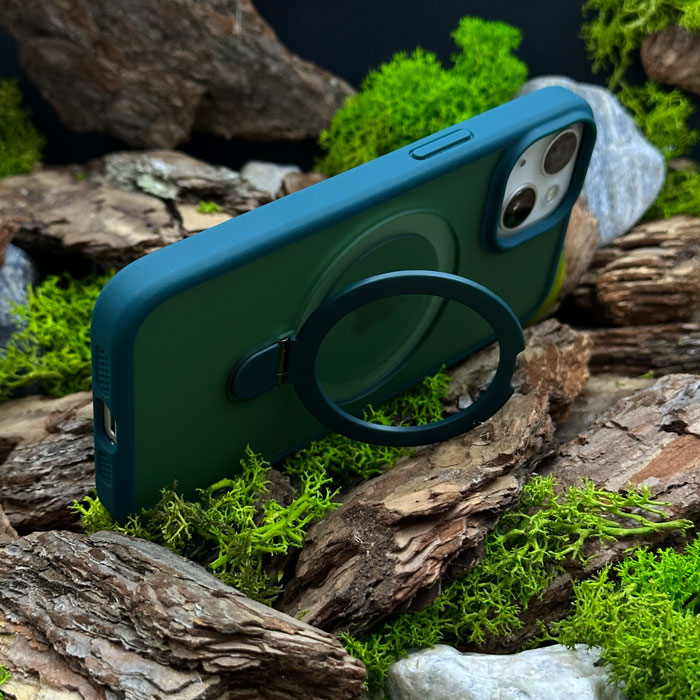 Чохол Slim Matte Case ring stand with camera protective iPhone 14 Green