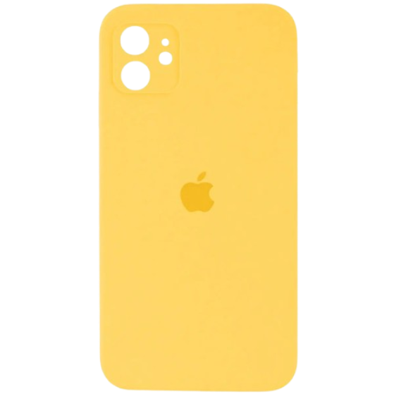 Apple silicone case FULL (закрита камера) Iphone 12 Yellow