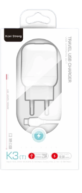 Мережевий зарядний пристрій Koni Strong K3 1USB 2.1A