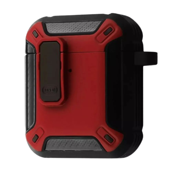 Чохол for AirPods 1/2 Defender CASE (з карабіном) Red/Black
