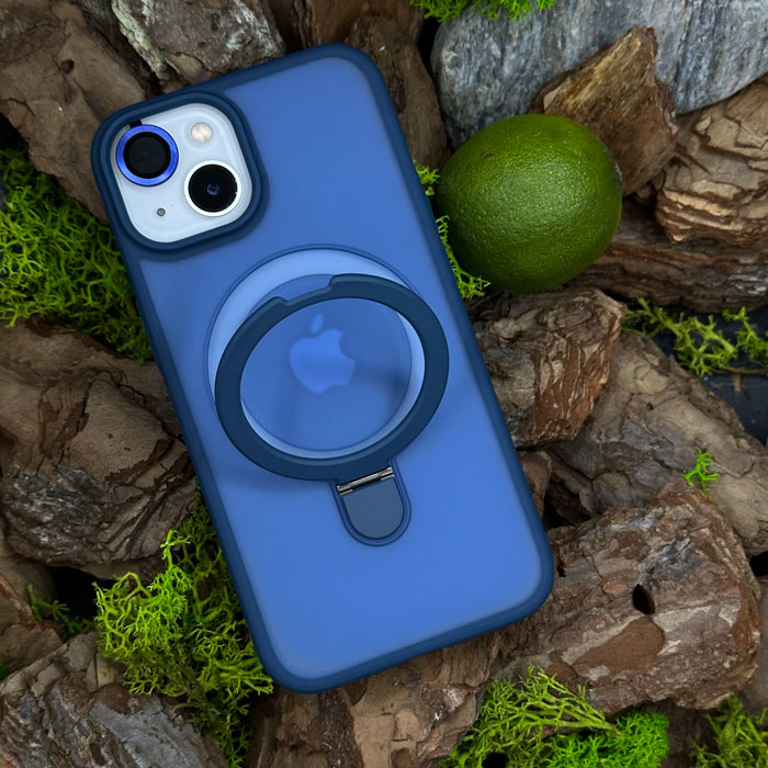Чохол Slim Matte Case ring stand with camera protective iPhone 13 Blue