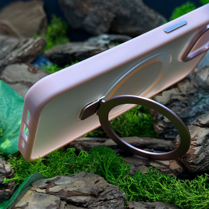 Чохол Slim Matte Case with ring stand iPhone 15 Pink