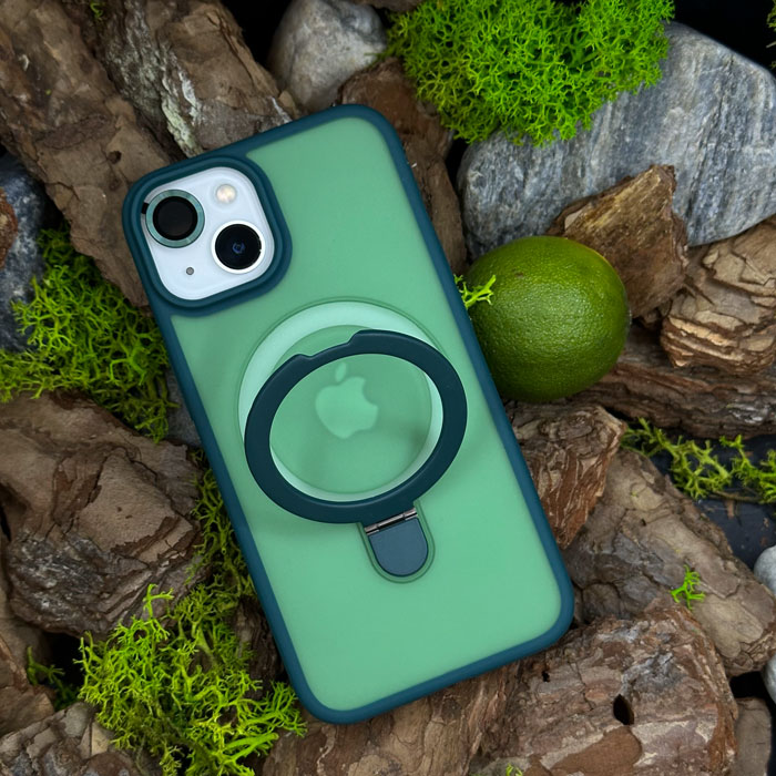 Чохол Slim Matte Case ring stand with camera protective iPhone 14 Green
