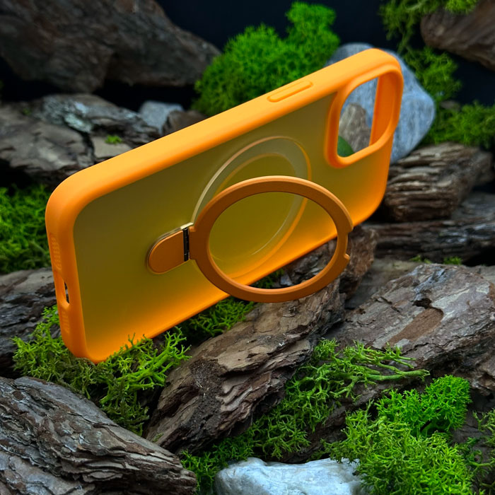 Чохол Slim Matte Case ring stand with camera protective iPhone 15 Plus Orange