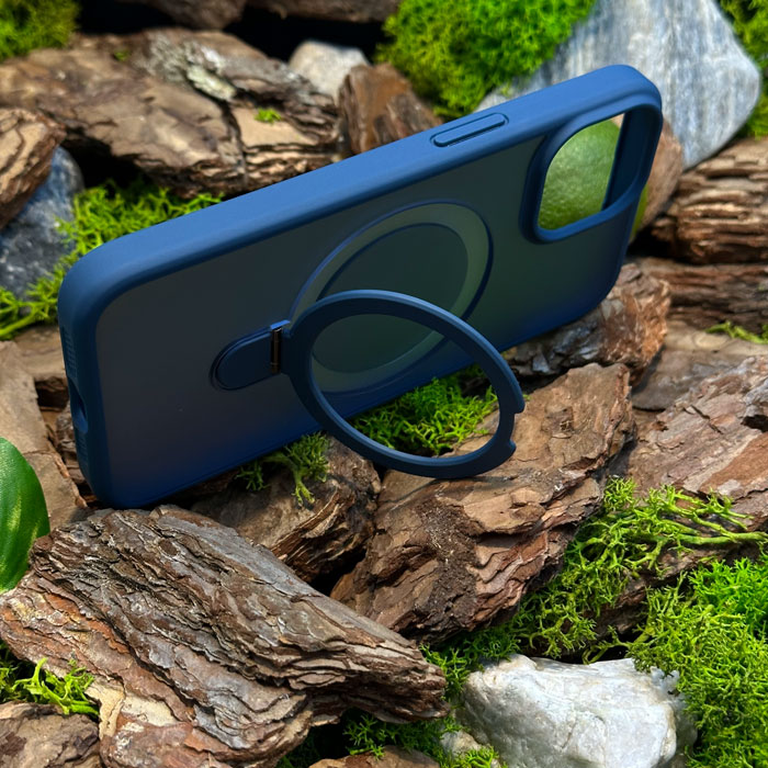 Чохол Slim Matte Case ring stand with camera protective iPhone 13 Blue
