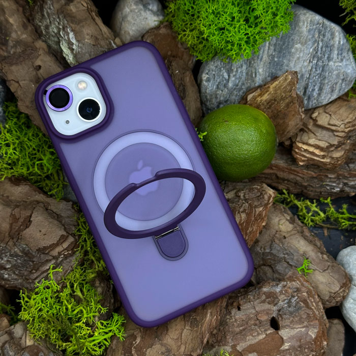 Чохол Slim Matte Case ring stand with camera protective iPhone 14 Purple