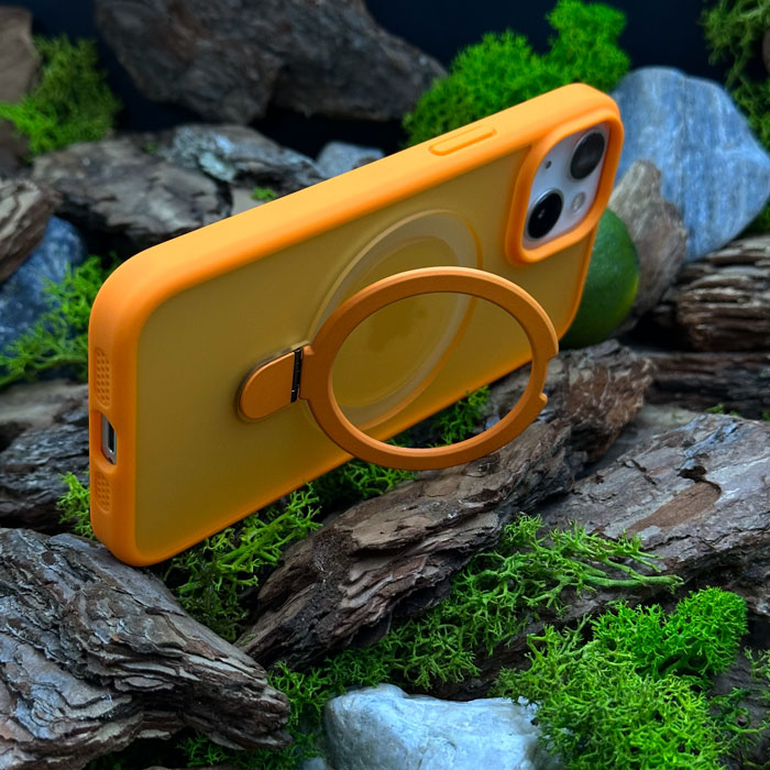 Чохол Slim Matte Case ring stand with camera protective iPhone 14 Orange