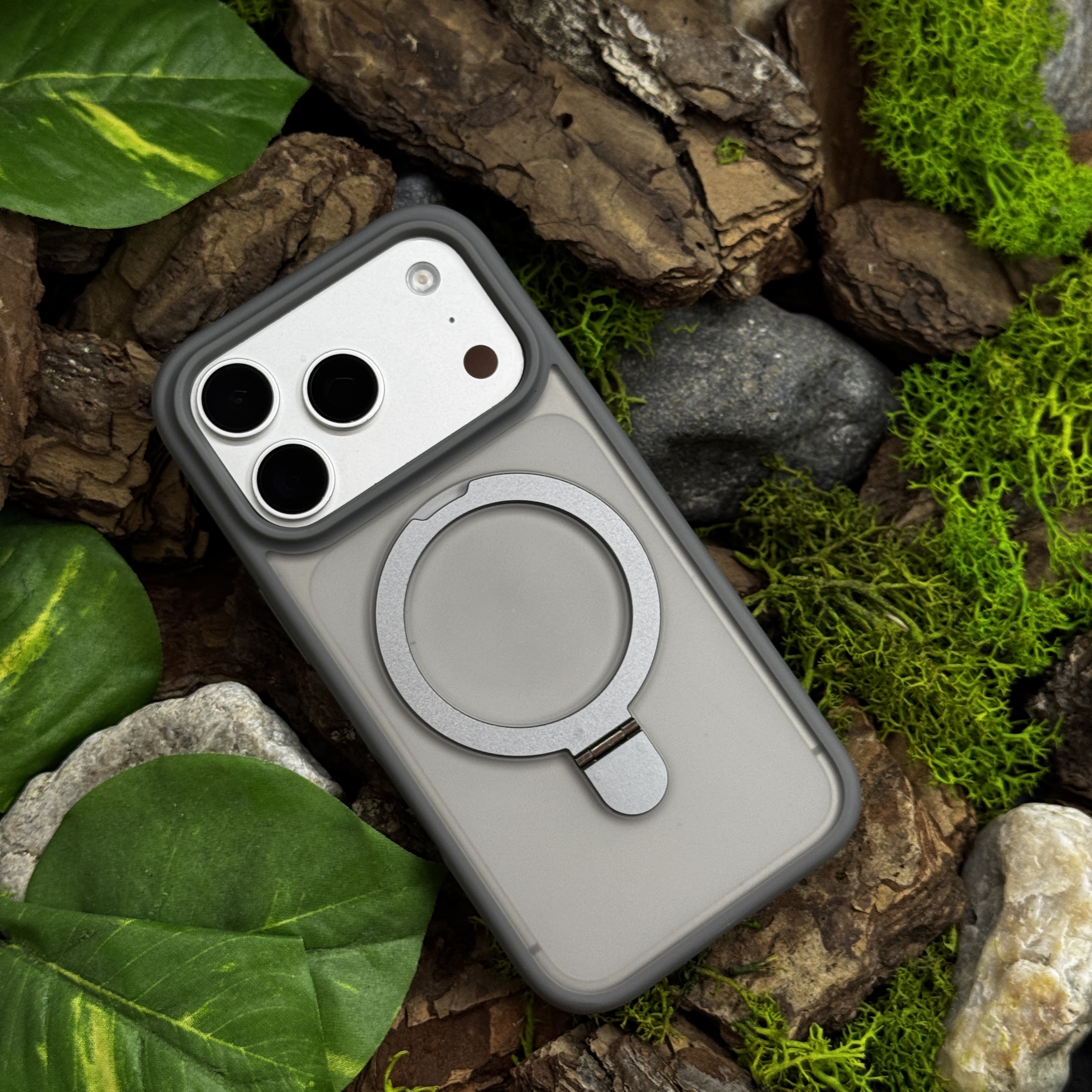 Чохол Slim Matte Case ring stand with camera protective iPhone 17 Pro Grey