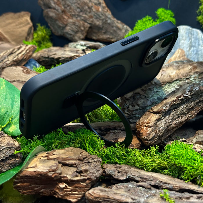 Чохол Slim Matte Case with ring stand iPhone 15 Black