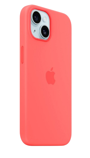 Apple silicone case with MagSafe iPhone 15 (Original Quality) Guava