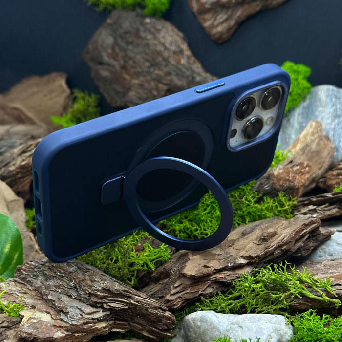 Чохол Slim Matte Case with ring stand iPhone 15 Pro Max Dark Blue