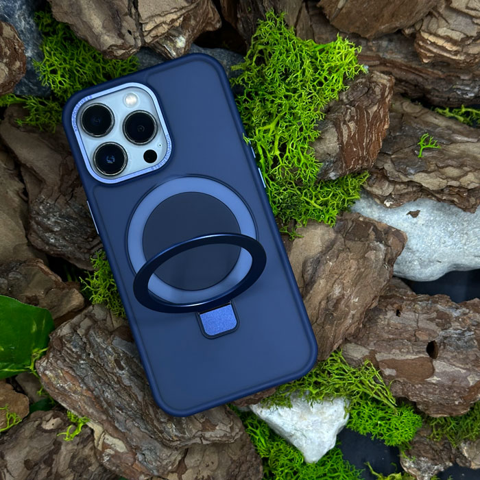 Чохол Slim Matte Case with ring stand iPhone 15 Pro Max Dark Blue