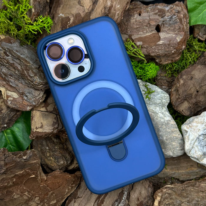 Чохол Slim Matte Case ring stand with camera protective iPhone 13 Pro Max Blue
