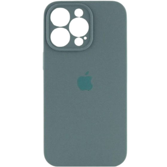 Apple silicone case FULL (закрита камера) iPhone 12 Pro Max Pine Green