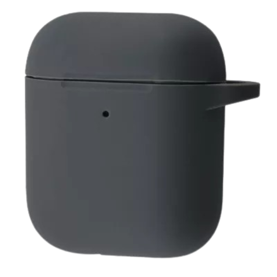 Чохол for AirPods 1/2 SILICONE CASE (з карабіном) Dark Gray