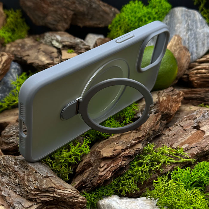 Чохол Slim Matte Case ring stand with camera protective iPhone 12/12 Pro Grey