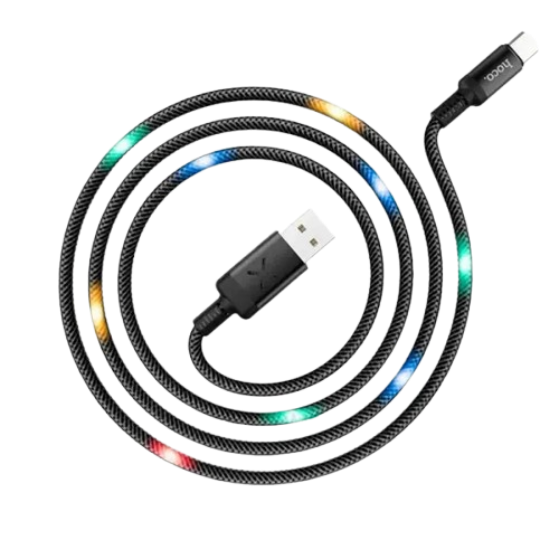 Кабель Lightning Hoco U63 1.2m Flashing Black