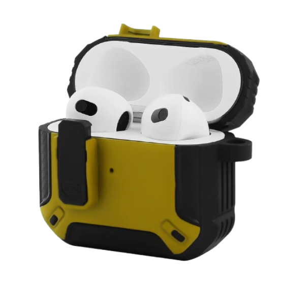 AirPods 4 Defender CASE (з карабіном) Yellow/Black