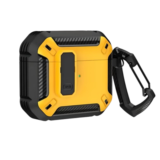Чохол for AirPods Pro 2 Defender CASE (з карабіном) Yellow/Black
