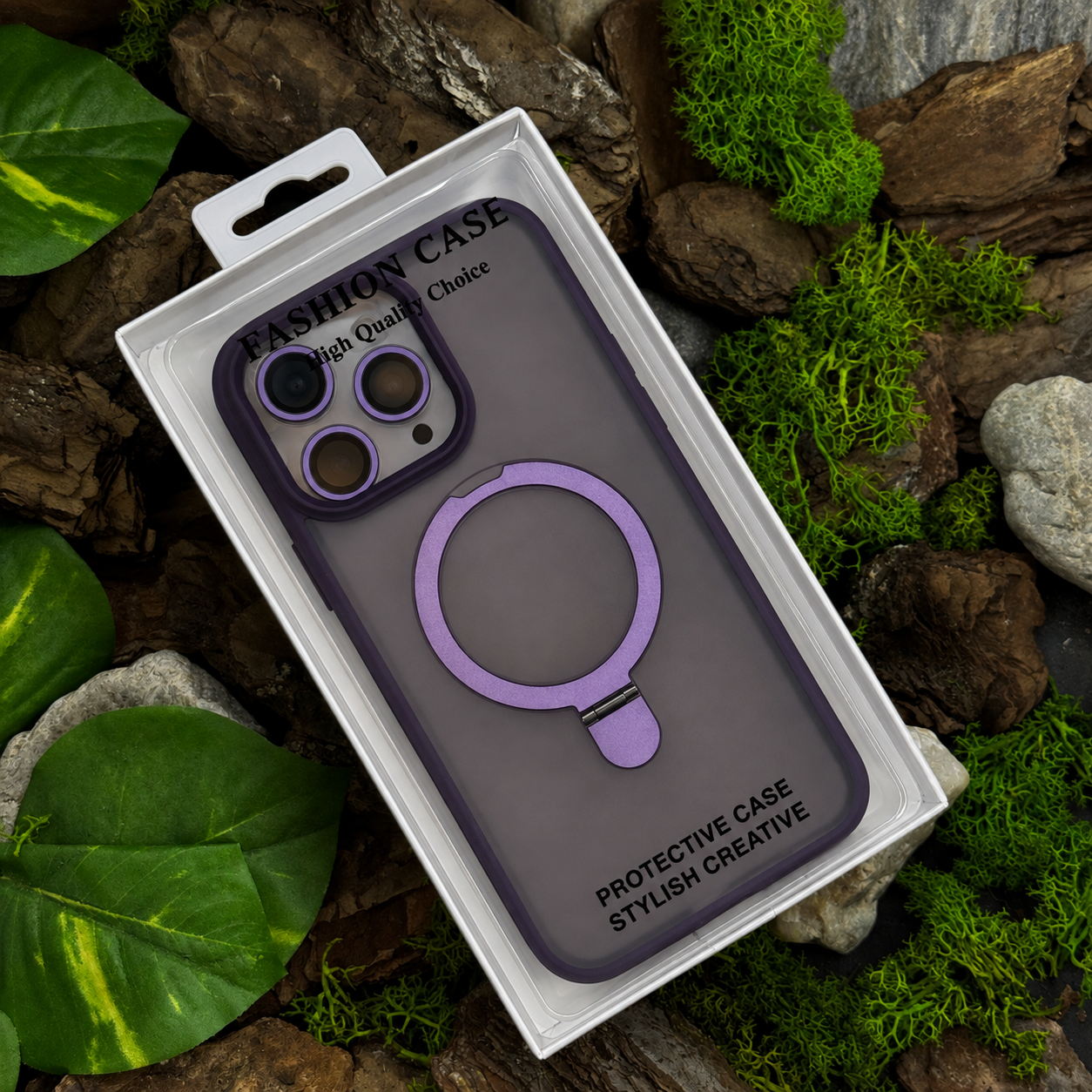 Чохол Slim Matte Case ring stand with camera protective iPhone 14 Pro Max Purple